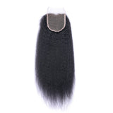 Kinky Straight Virgin Human Hair Natural Black Closure