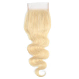 Body Wave 4*4  Lace Closure Virgin Human Hair Blonde