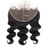 Body Wave 13*6 Lace Frontal Virgin Human Hair Natural Black