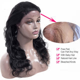 Body Wave 360  Lace Frontal Virgin Human Hair Natural Black