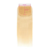 Straight  6*6  Lace Closure Virgin Human Hair Natural 613