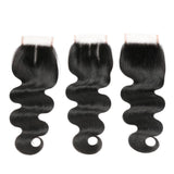 Bundle Deals With Closure Body Wave Virgin Human Hair Natural Black