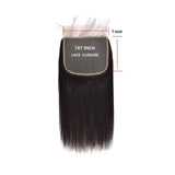 Straight  7*7 Lace Closure Virgin Human Hair Natural Black