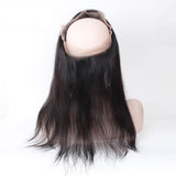 Straight  360  Lace Frontal Virgin Human Hair Natural Black