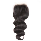 Body Wave 4*4  Lace Closure Virgin Human Hair Natural Black