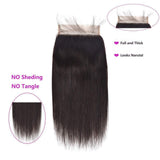 Straight  7*7 Lace Closure Virgin Human Hair Natural Black