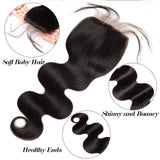 Body Wave 7*7  Lace Closure Virgin Human Hair Natural Black