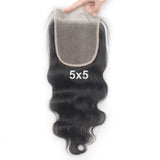 Body Wave  5*5 Lace Closure Virgin Human Hair Natural Black