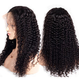 Deep Wave 13x4 Transparent Frontal Lace Wig Naturlal Black 180% Density