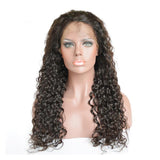 Deep Wave 13x4 Transparent Frontal Lace Wig Naturlal Black 180% Density