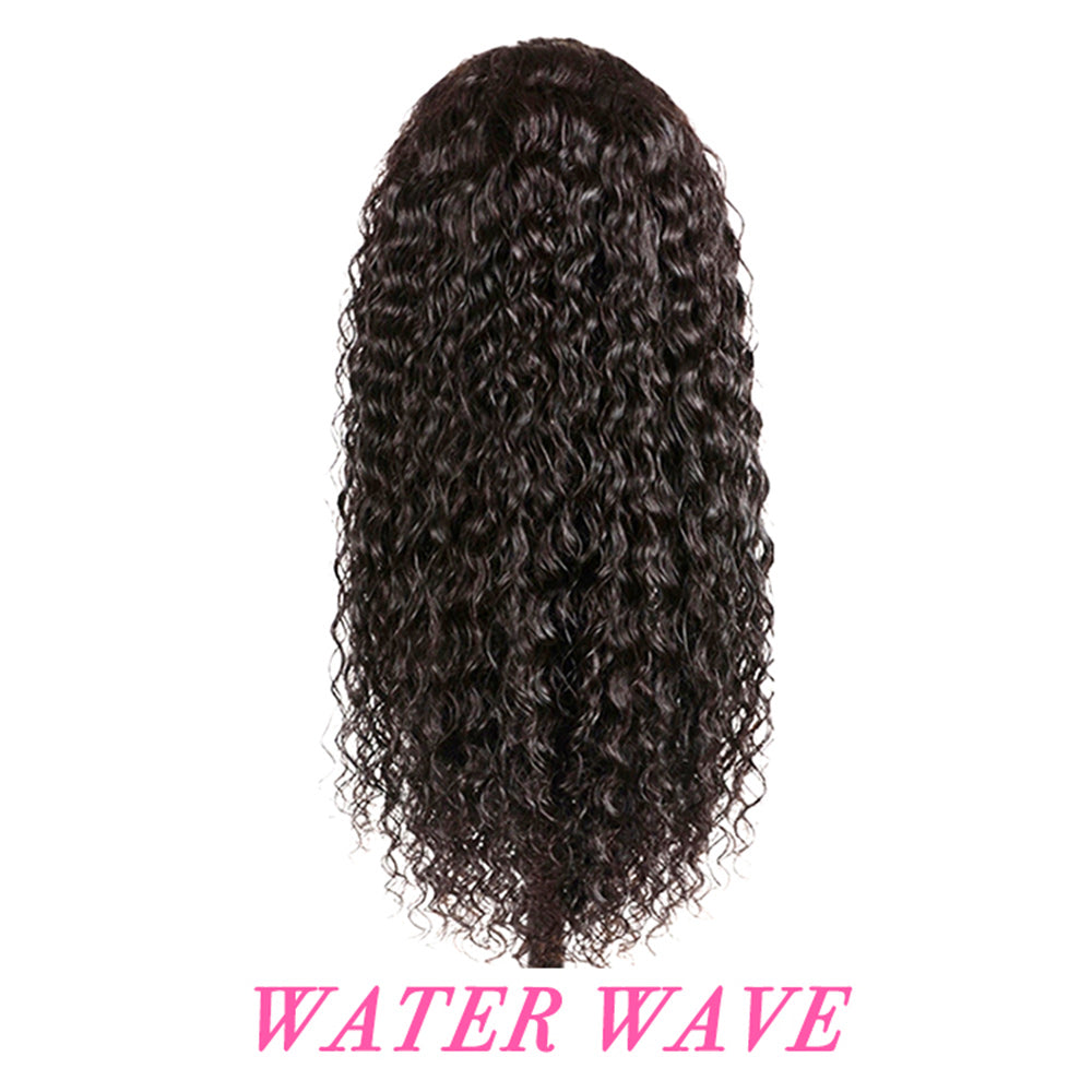 Water Wave Full Frontal 13*4 Transparent Lace Wig Naturlal Black
