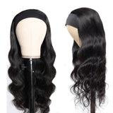 Body Wave Glueless Headband Wig Naturlal Black 180% Density