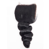 Bundle Deals With Closure Loose Wave Virgin Human Hair Natural Black