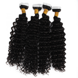 Deep Wave Virgin Human Hair  Tape In Natural Black (40pcs/100grams)