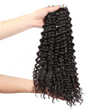 Deep Wave Virgin Human Hair  Tape In Natural Black (40pcs/100grams)