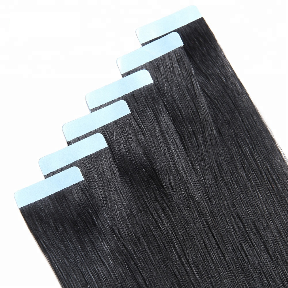 Straight Virgin Human Hair  Tape In Natural Black (40pcs/100grams)