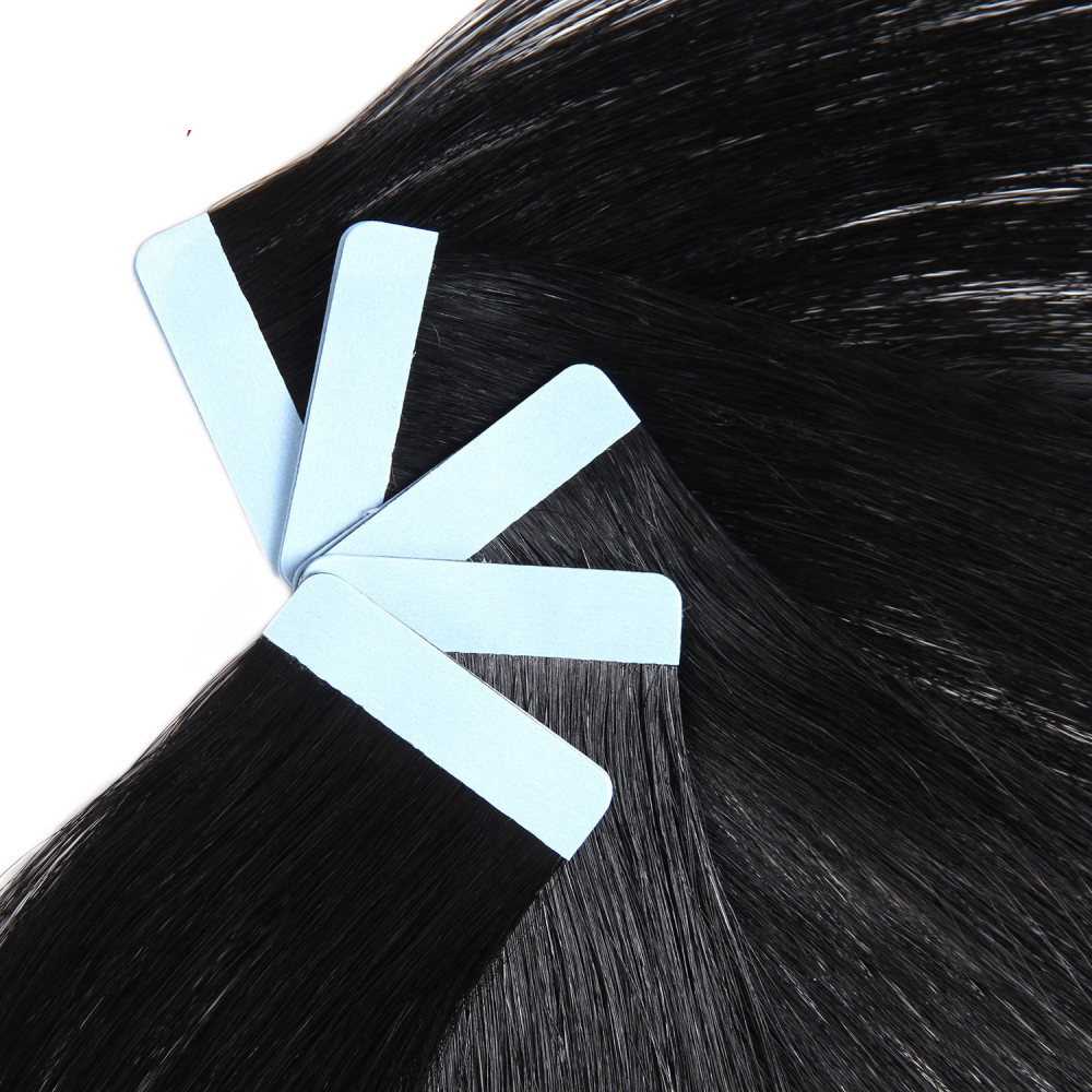 Straight Virgin Human Hair  Tape In Natural Black (40pcs/100grams)